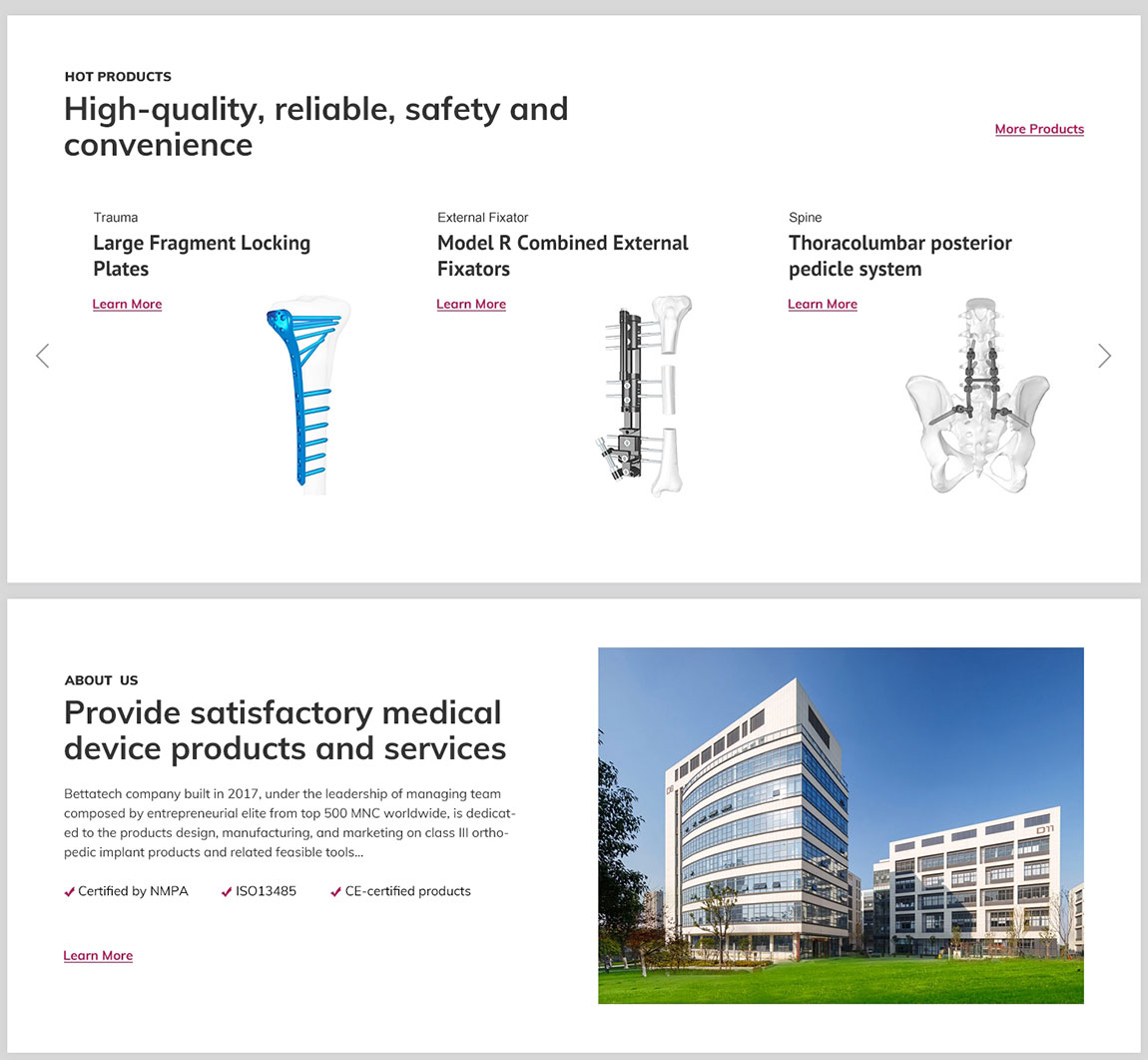 醫(yī)療器械外貿(mào)網(wǎng)站設計效果圖