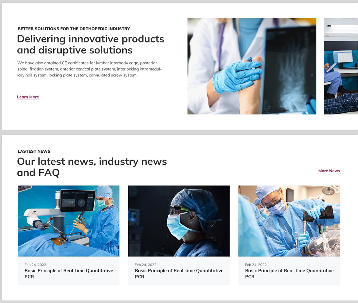 醫(yī)療器械外貿(mào)網(wǎng)站設計效果圖